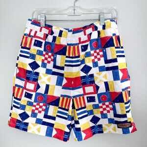 Vineyard Vines Nautical Flag Geometric Print Swim Trunks Mesh Lined Size XL